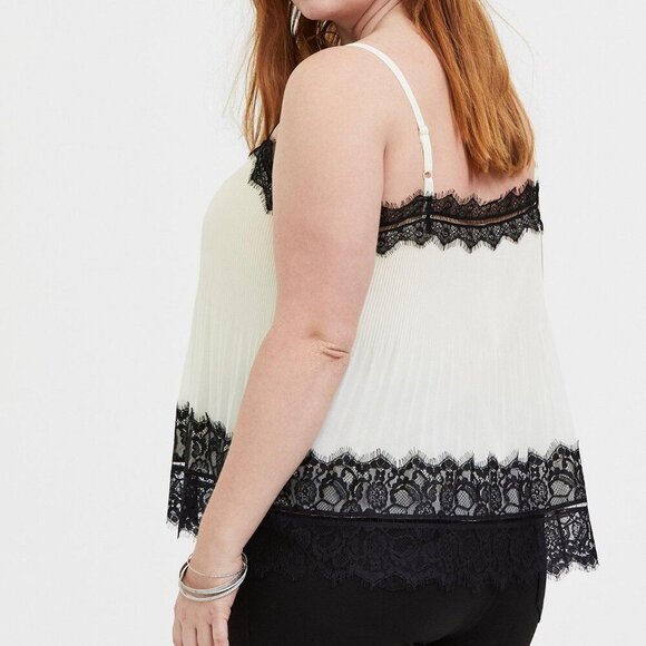 (Retired!) Chiffon And Lace Pleated Cami - Picture 2 of 4